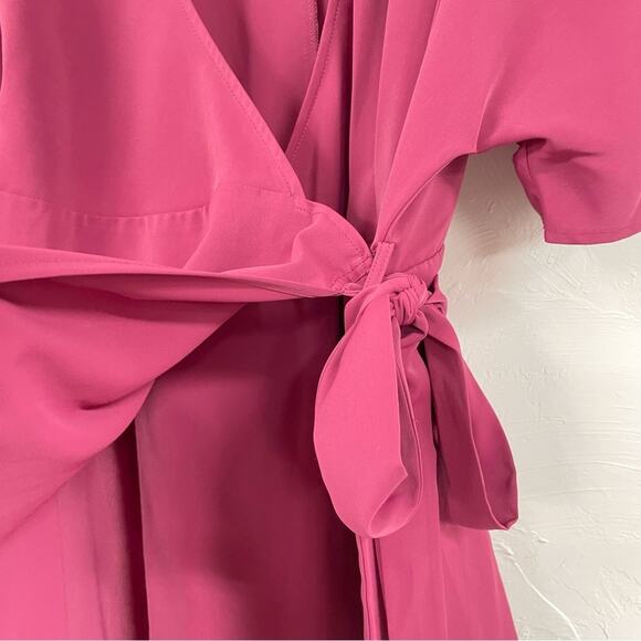 Standards & Practices Dusty Pink Short Sleeve Wrap Style Midi Dress Womens 3X - Picture 5 of 9
